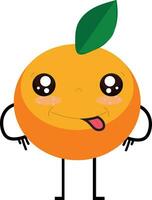 linda ilustración de personaje naranja vector