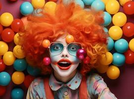 Creative party clown child photo