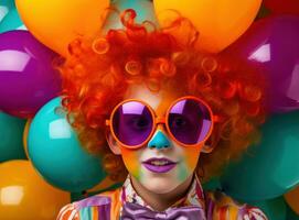 Creative party clown child photo