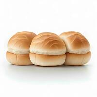 Plain Kaiser rolls isolated on white background with empty space around it AI Generated photo
