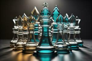 glass chess pieces on a dark background, the concept of business strategy.  ai generative 27066020 Stock Photo at Vecteezy