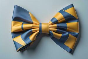 Beautiful and stylish bow tie on a solid colored background. ai generative photo