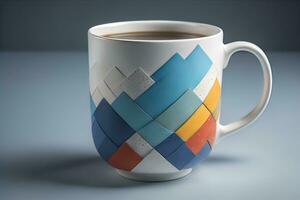 Cup of coffee. Beautiful and stylish coffee cup on a solid colored background. ai generative photo