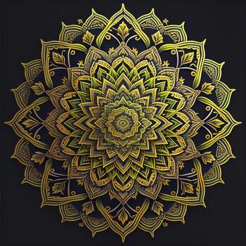 Mandala pattern. Vintage decorative elements. Hand drawn oriental background. ai generative photo