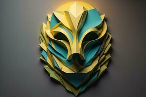 Mardi Gras mask isolated on solid color background. ai generative photo