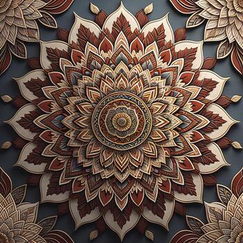 Mandala pattern. Vintage decorative elements. Hand drawn oriental background. ai generative photo
