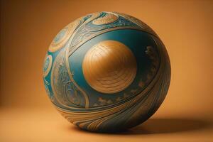 Closeup of a colourful ball. ai generative photo