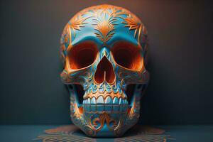 Day of the Dead sugar skull. Mexican sugar skull. ai generative photo