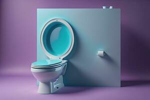 toilet bowl in modern bathroom. ai generative photo