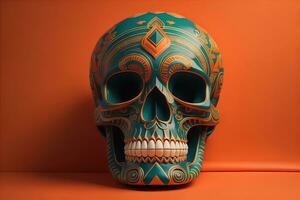 Day of the Dead sugar skull. Mexican sugar skull. ai generative photo