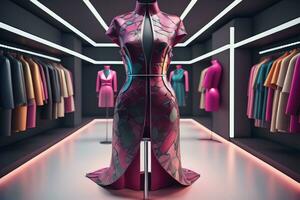 Futuristic fashion mannequin in the store. ai generative photo