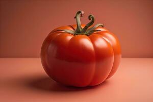 Fresh tomatoe on a wooden background. ai generative photo