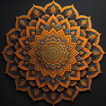 Mandala pattern. Vintage decorative elements. Hand drawn oriental background. ai generative photo