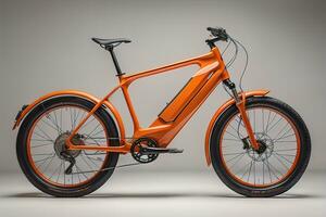 Modern orange mountain bike. ai generative photo