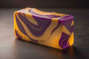 Soap bars on a colored background. ai generative photo