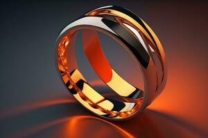 Wedding ring on a solid color background. Jewelry. ai generative photo