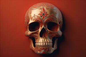Day of the Dead sugar skull. Mexican sugar skull. ai generative photo