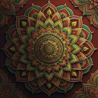 Mandala pattern. Vintage decorative elements. Hand drawn oriental background. ai generative photo