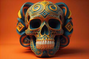 Day of the Dead sugar skull. Mexican sugar skull. ai generative photo