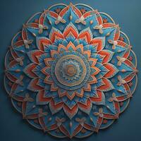 Mandala pattern. Vintage decorative elements. Hand drawn oriental background. ai generative photo