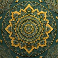 Mandala pattern. Vintage decorative elements. Hand drawn oriental background. ai generative photo
