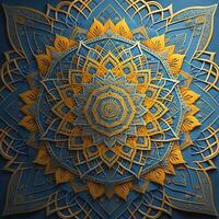 Mandala pattern. Vintage decorative elements. Hand drawn oriental background. ai generative photo