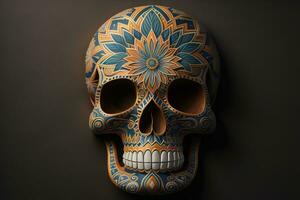 Day of the Dead sugar skull. Mexican sugar skull. ai generative photo