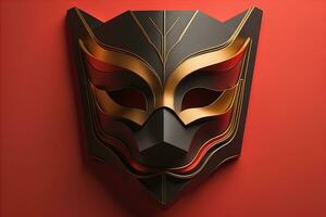 Mardi Gras mask isolated on solid color background. ai generative photo