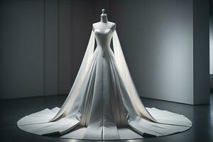 Wedding dress on a mannequin. ai generative photo