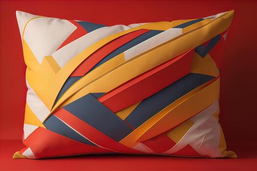a colorful and decorative pillow on a gray background. ai generative photo