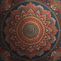 Mandala pattern. Vintage decorative elements. Hand drawn oriental background. ai generative photo
