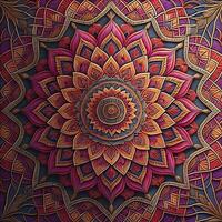 Mandala pattern. Vintage decorative elements. Hand drawn oriental background. ai generative photo