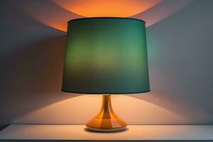 decorative table lamp on solid color background. ai generative photo