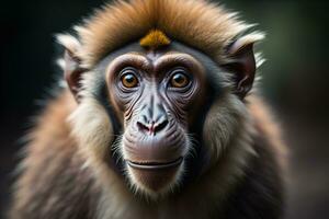 Portrait of a macaque monkey. ai generative photo