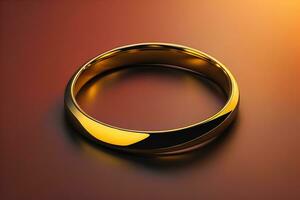 Wedding ring on a solid color background. Jewelry. ai generative photo