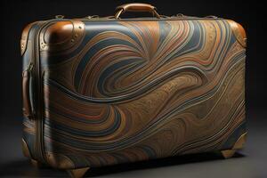 a travel suitcase isolated on a solid color background. ai generative photo