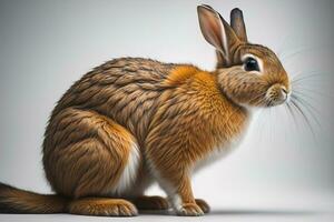 Easter bunny on a solid color background. ai generative photo
