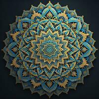 Mandala pattern. Vintage decorative elements. Hand drawn oriental background. ai generative photo