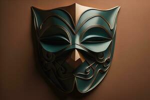 Mardi Gras mask isolated on solid color background. ai generative photo