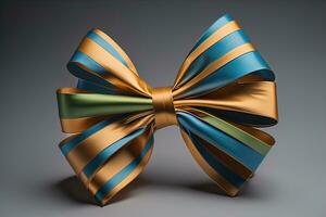 Beautiful and stylish bow tie on a solid colored background. ai generative photo