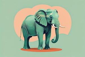 Vector illustration of an elephant. Isolated on a solid color background. ai generative photo