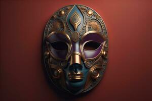 Mardi Gras mask isolated on solid color background. ai generative photo