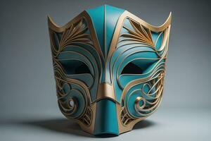 Mardi Gras mask isolated on solid color background. ai generative photo