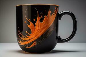 Cup of coffee. Beautiful and stylish coffee cup on a solid colored background. ai generative photo