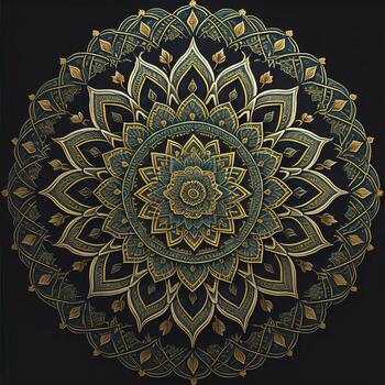Mandala pattern. Vintage decorative elements. Hand drawn oriental background. ai generative photo