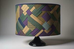 decorative table lamp on solid color background. ai generative photo