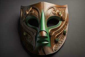 Mardi Gras mask isolated on solid color background. ai generative photo