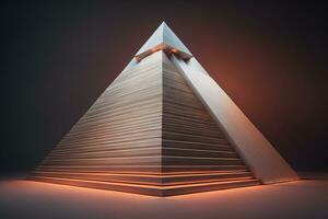 Creative and colorful pyramid on a solid color background. ai generative photo