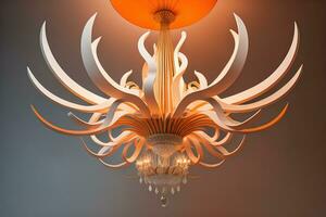 Luxury chandelier isolated on dark background. ai generative photo