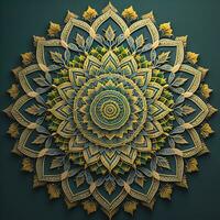 Mandala pattern. Vintage decorative elements. Hand drawn oriental background. ai generative photo